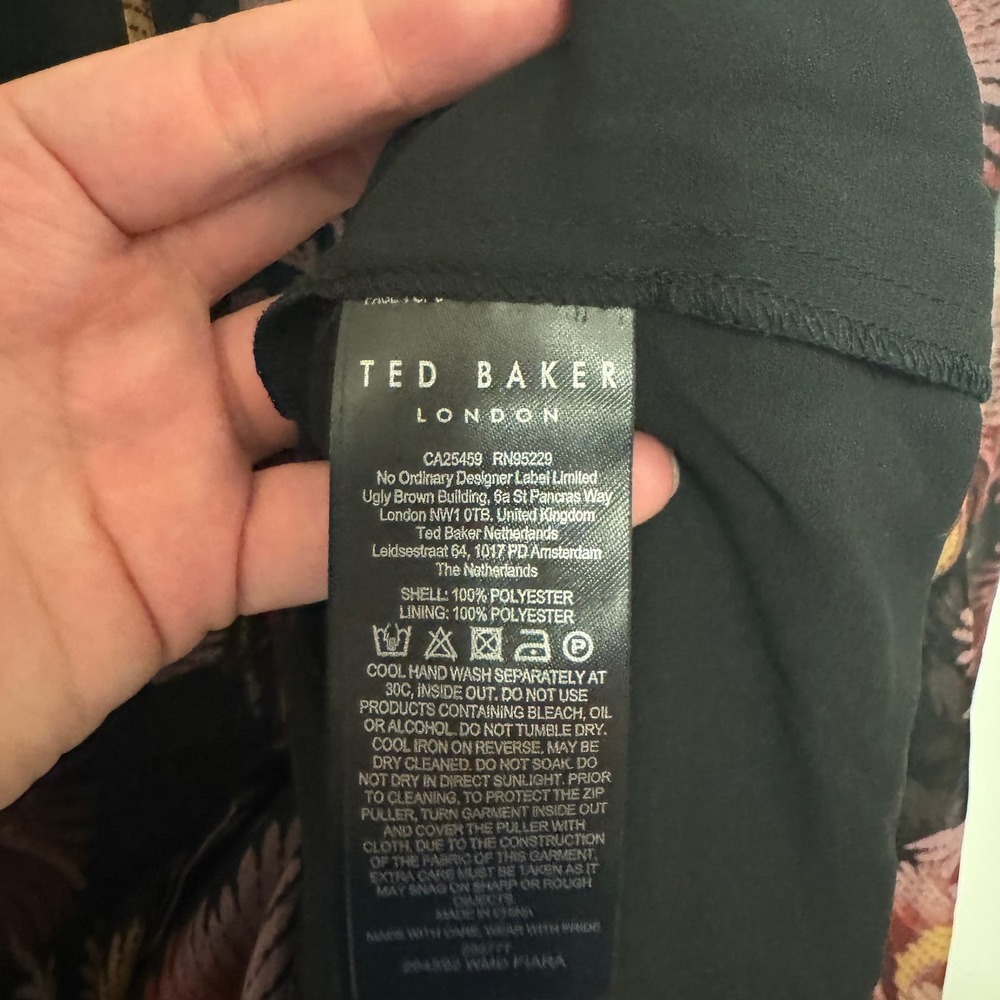 NWT TED BAKER Piara Ruffle Asymmetric Mini Dress - Floral Long-Sleeve Flouncy - Picture 8 of 8